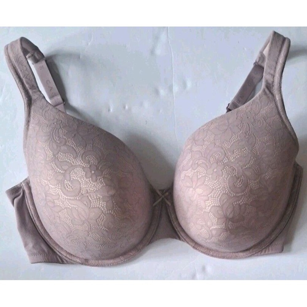 Cacique Lightly Lined Full Coverage Underwire Bra 40F Mauve Lace Cup Underwire